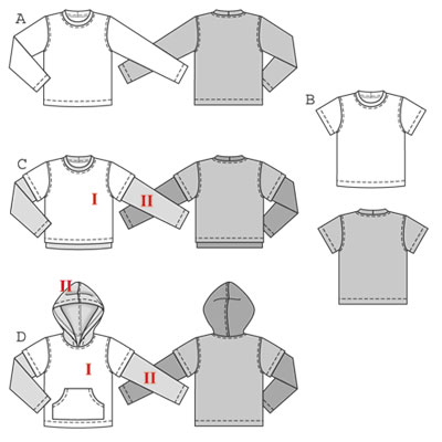 Burda 9614 Child's T-shirt sewing pattern