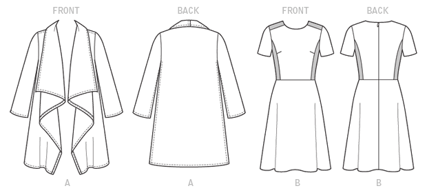 Butterick 6244 Misses'/Women's Coat and Dress