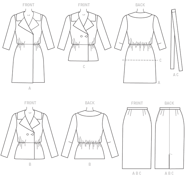 Butterick 6259 Misses' Jacket, Skirt and Belt