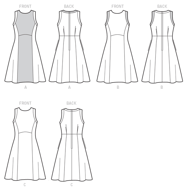 Fit　Misses'　Flare　and　Butterick　Sleeveless　6316　Dresses