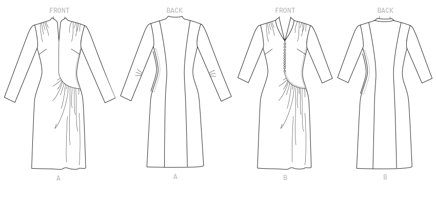 Butterick 6374 Misses' Swan-Neck or Shawl Collar Dresses with ...