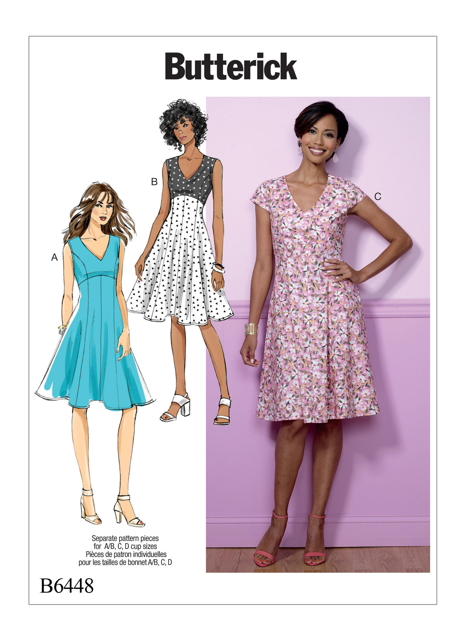 Butterick 6448 Misses' Fit-and-Flare, Empire-Waist Dresses