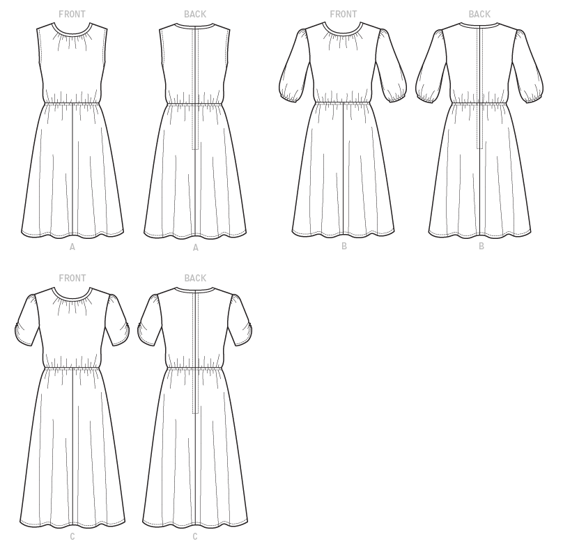 Butterick 6450 Misses' Misses' Petite Gathered, Blouson Dresses