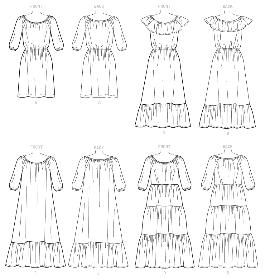 Butterick 6451 Misses Gathered Blouson Dresses Butterick 6451 Misses Gathered Blouson Dresses
