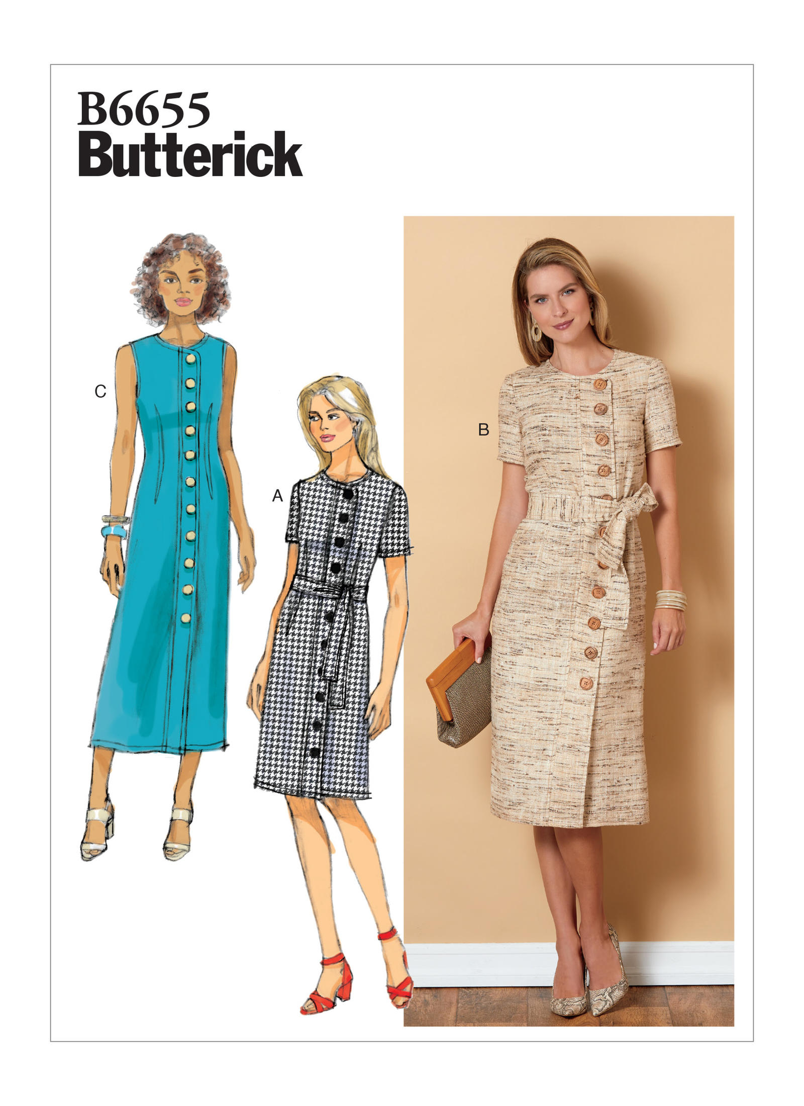 Butterick 6655 Misses'/Misses' Petite Dress and Sash