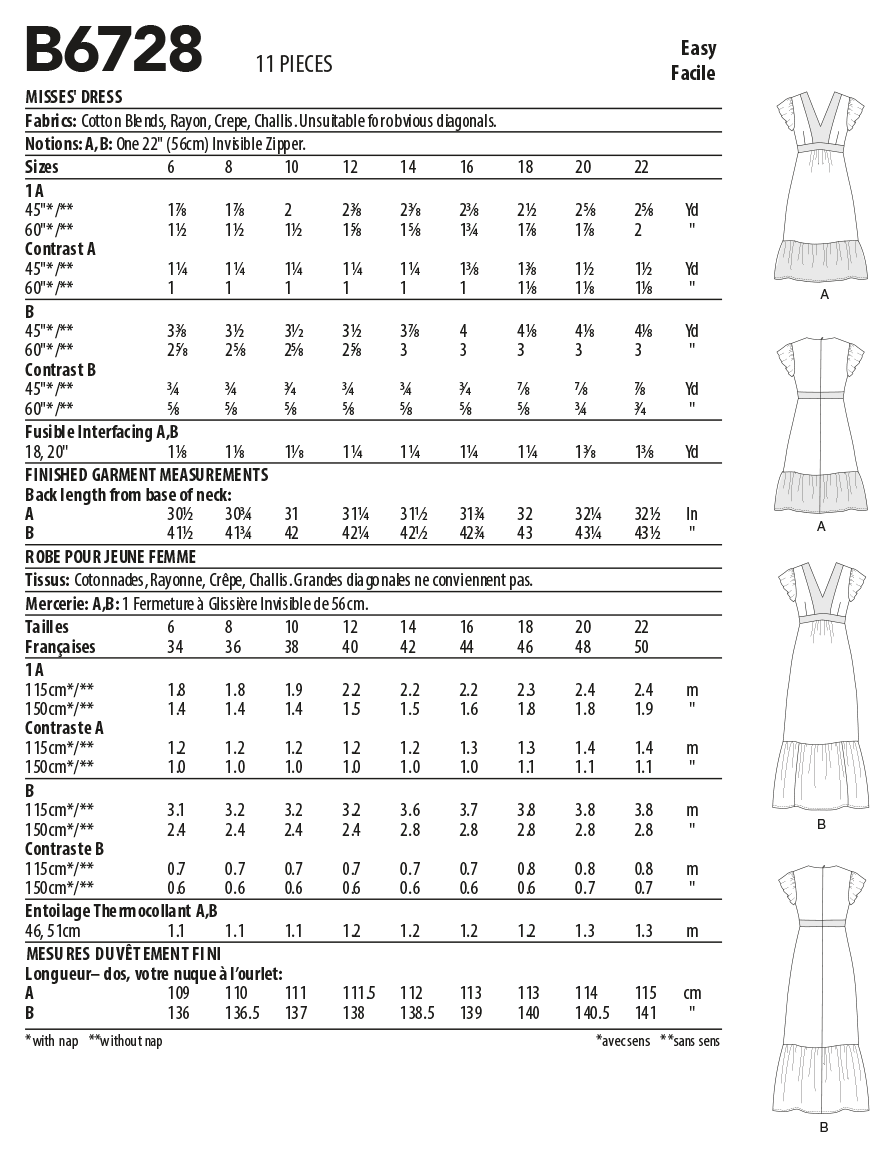 Butterick 6728 Misses' Dresses