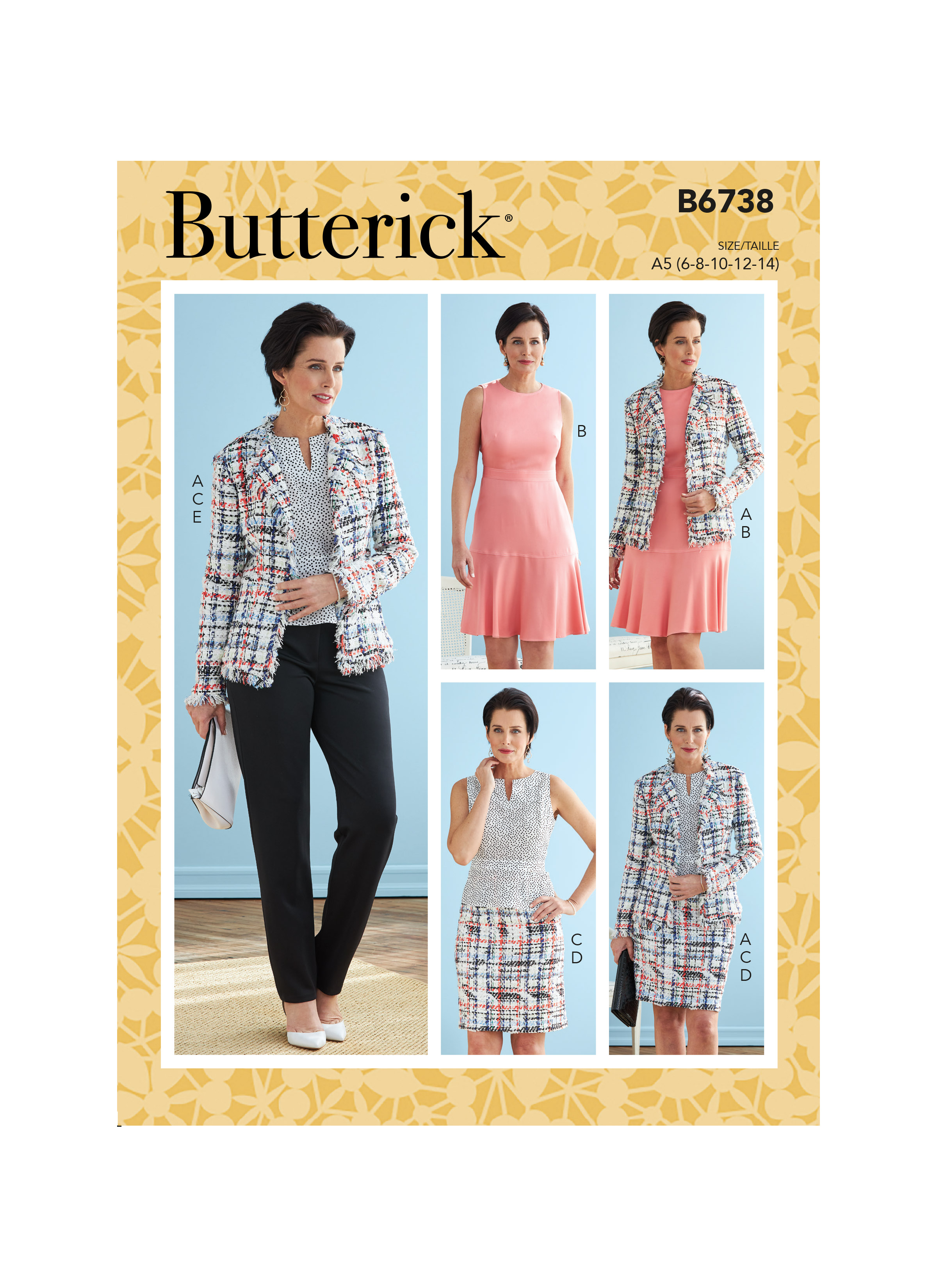 BUTTERICK PATTERN SKIRT SEMI FIT LINED 4 DESIGNS EASY SZ 6-14 or 14-22  # B6060
