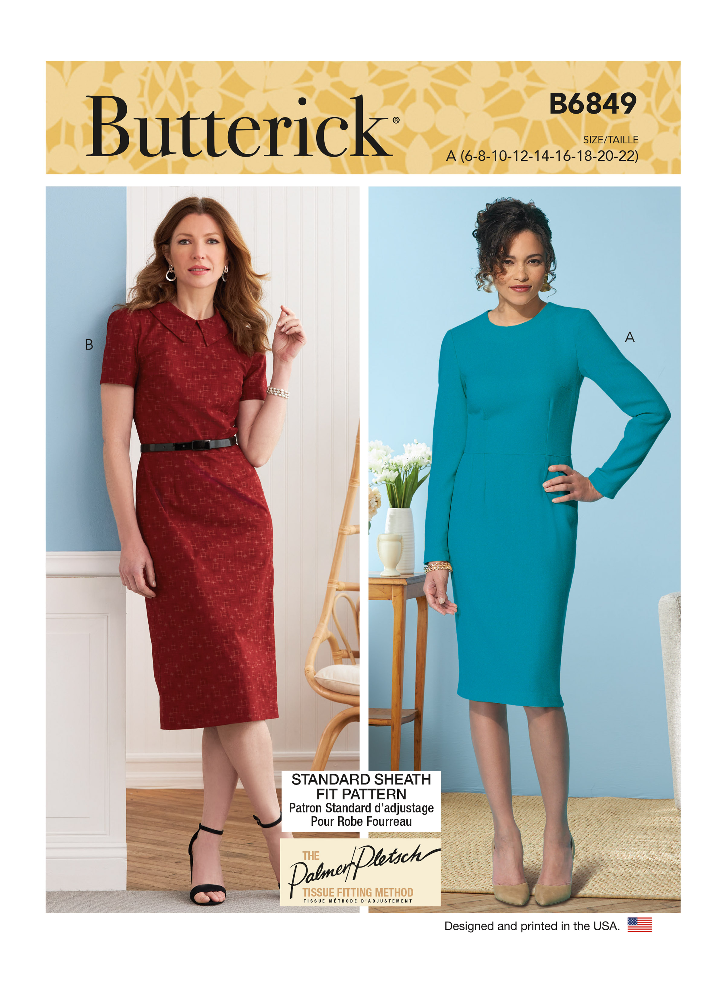 Butterick 6849 Misses' Fit Pattern Dresses & Optional Collar