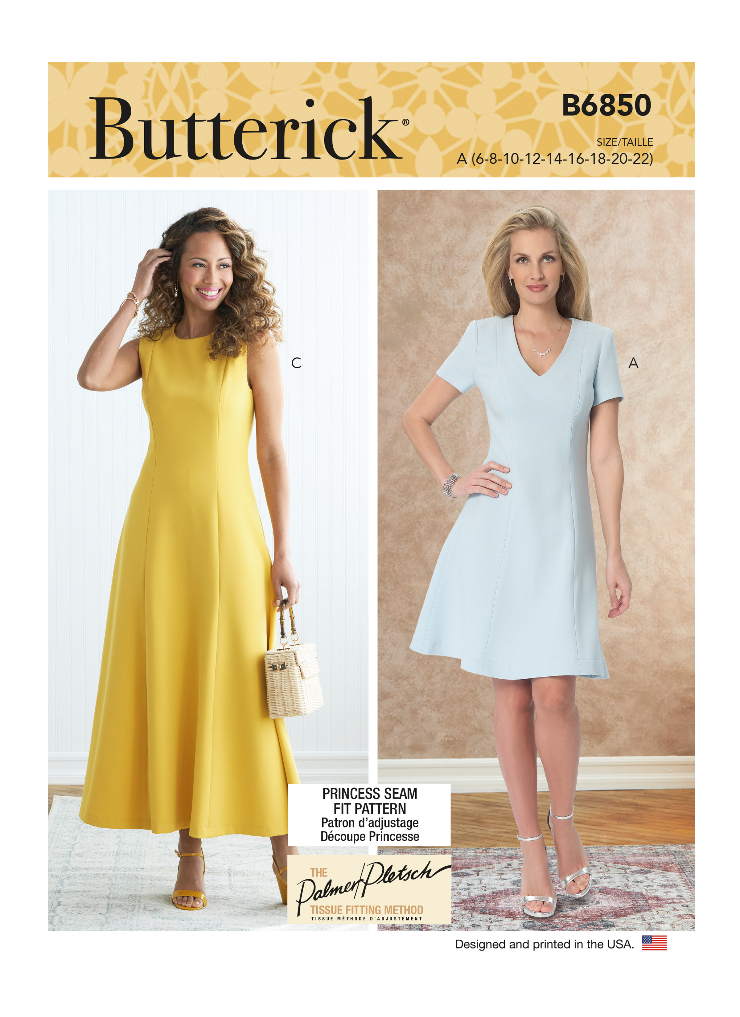 Butterick 6850 Misses' Jewel or V-Neck Fit & Flare Dresses