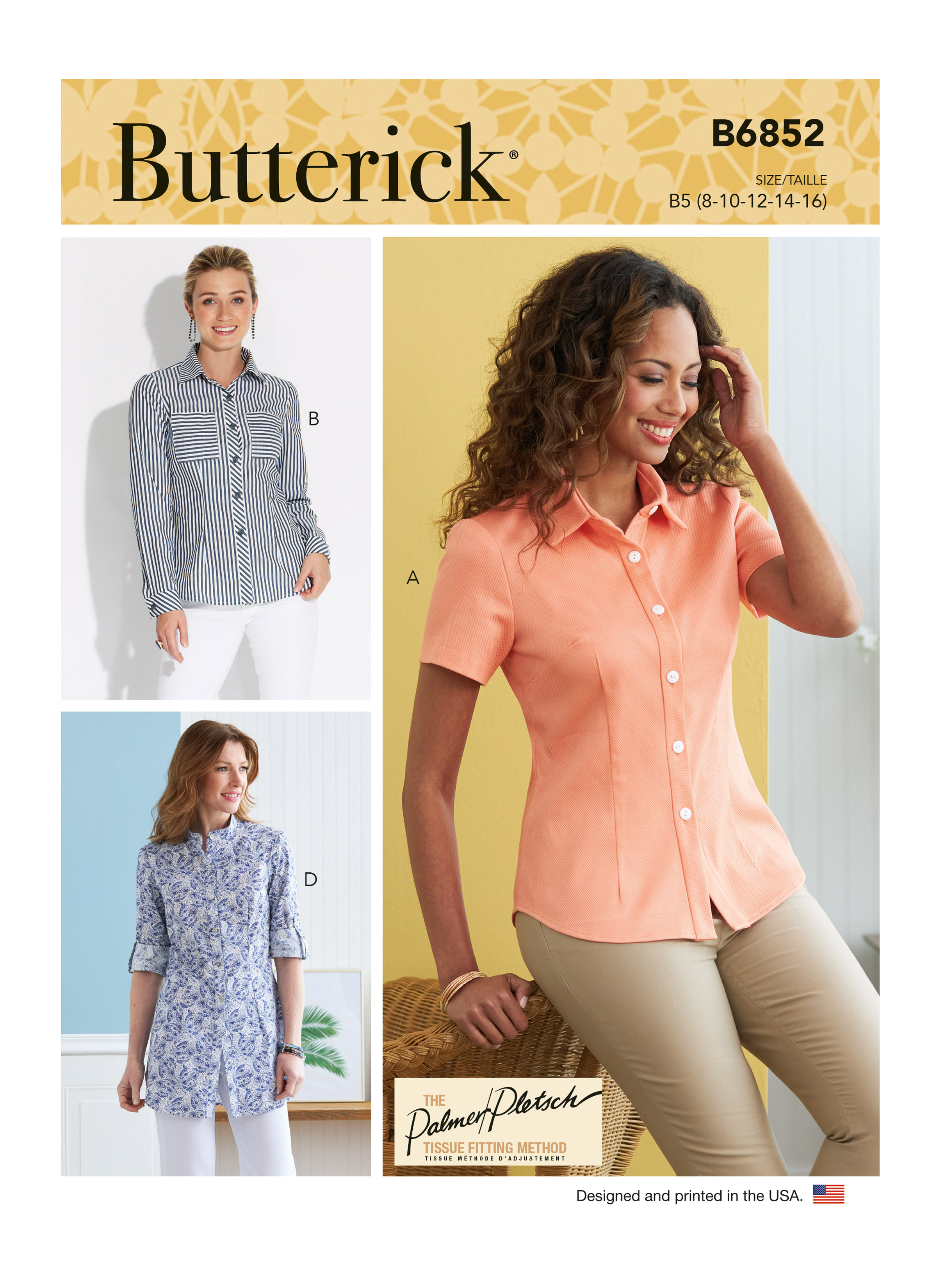 Butterick Pattern B6156 Ms EZ SEE & SEW Short Sleeve & Sleeveless Tops Sz 8-24 