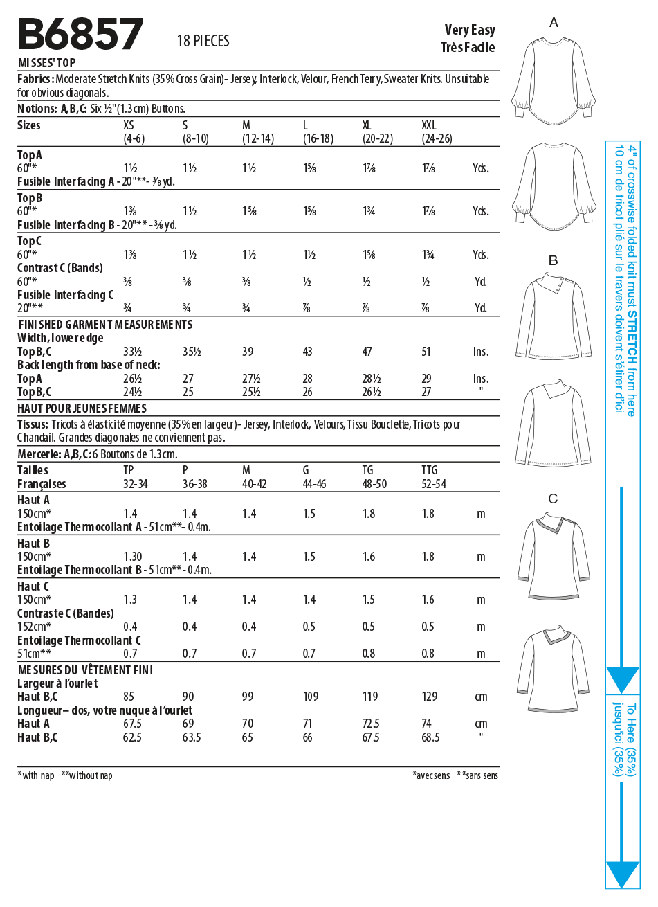 Butterick 6857 Misses' Top