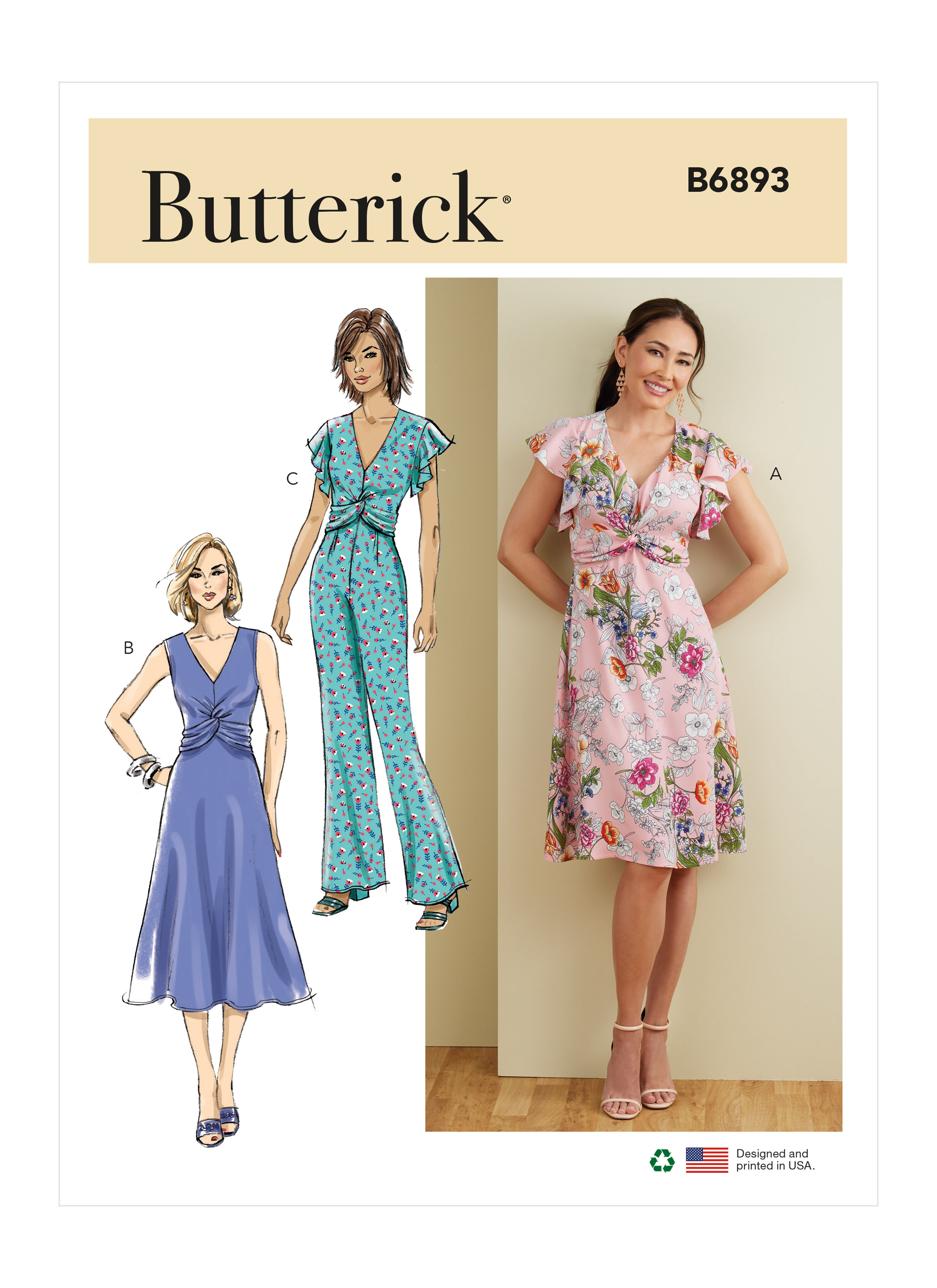 Butterick 6893 Misses' Dress and Jumpsuit