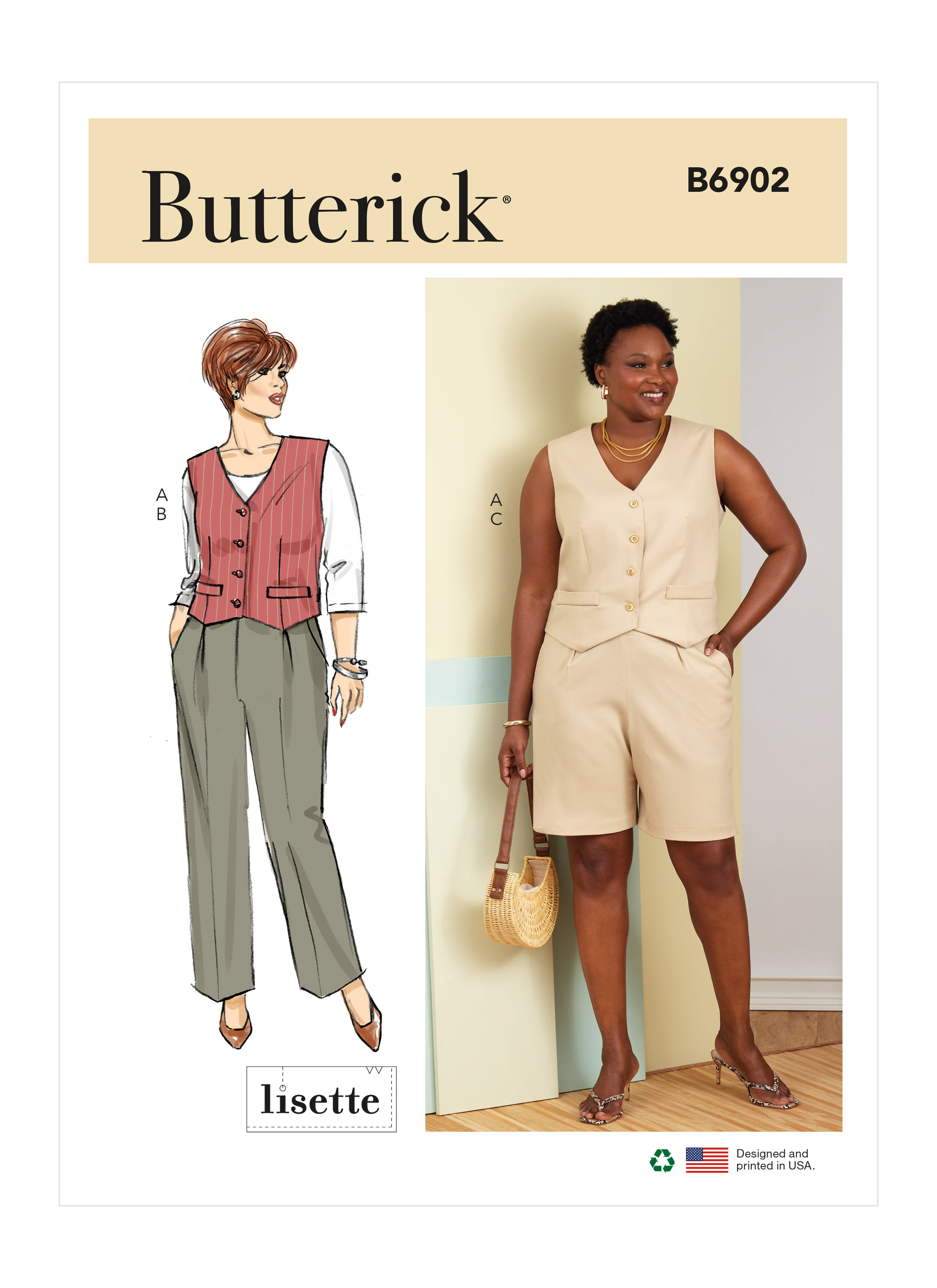 Butterick 6902 Women's Vest, Pants and Shorts