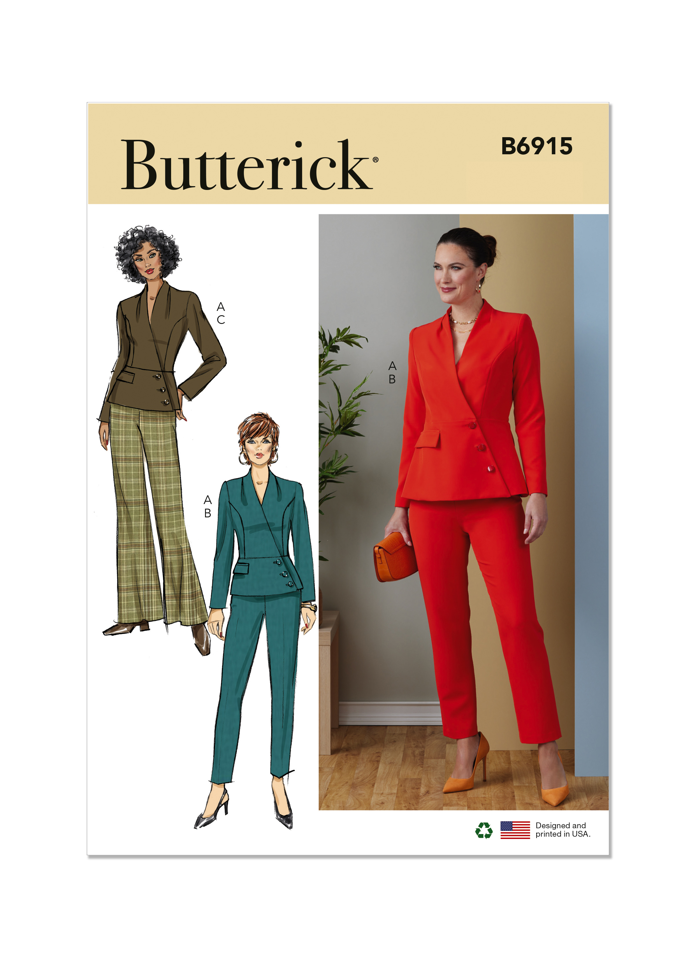 Butterick B6799 Cartamodello Per Cucitura - Gonna E Pantaloni Donna (Taglie 14-22 - Fascia Vita)