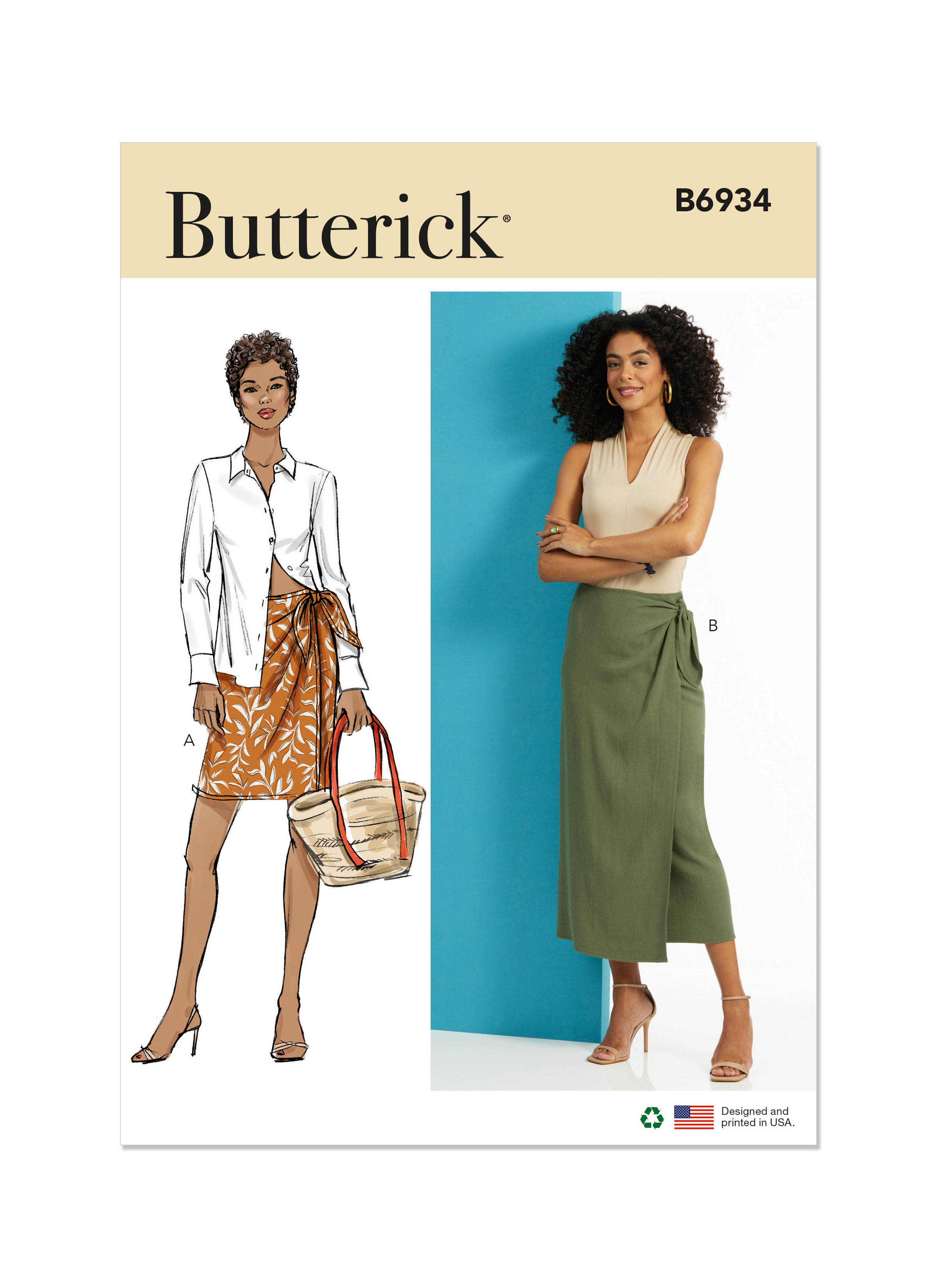 Butterick 6934 Misses' Wrap Skirt in Two Lengths