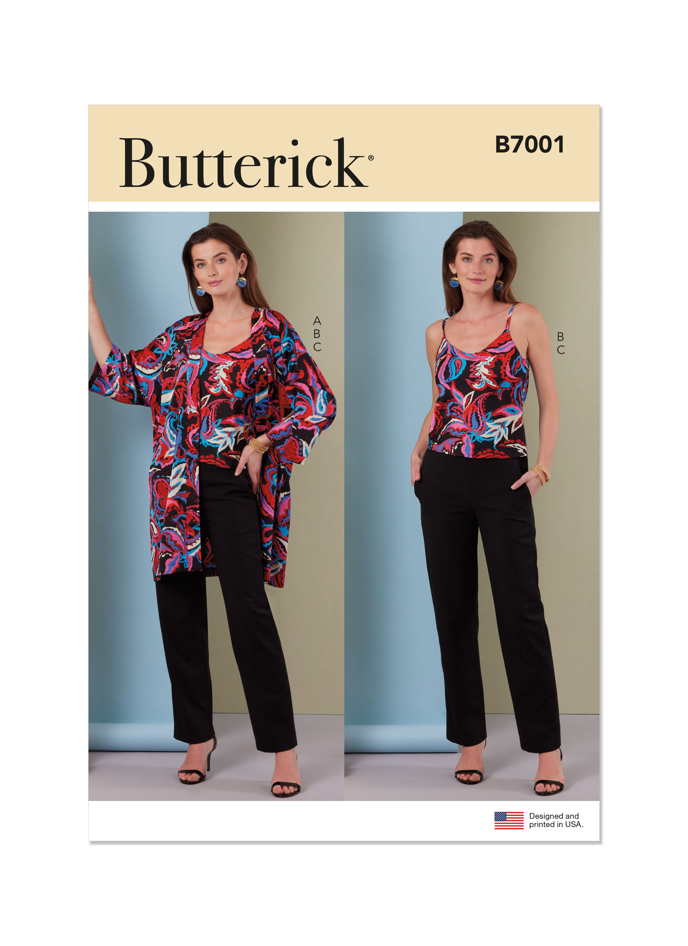 Butterick 7001 Misses' Jacket, Camisole and Pants