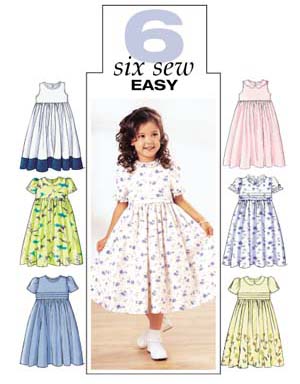 Butterick 3916 Girls' Dress Size: 2-3-4 Used Sewing Pattern