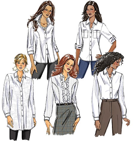 Butterick B5526 Patrón de Costura para Blusa de Mujer 