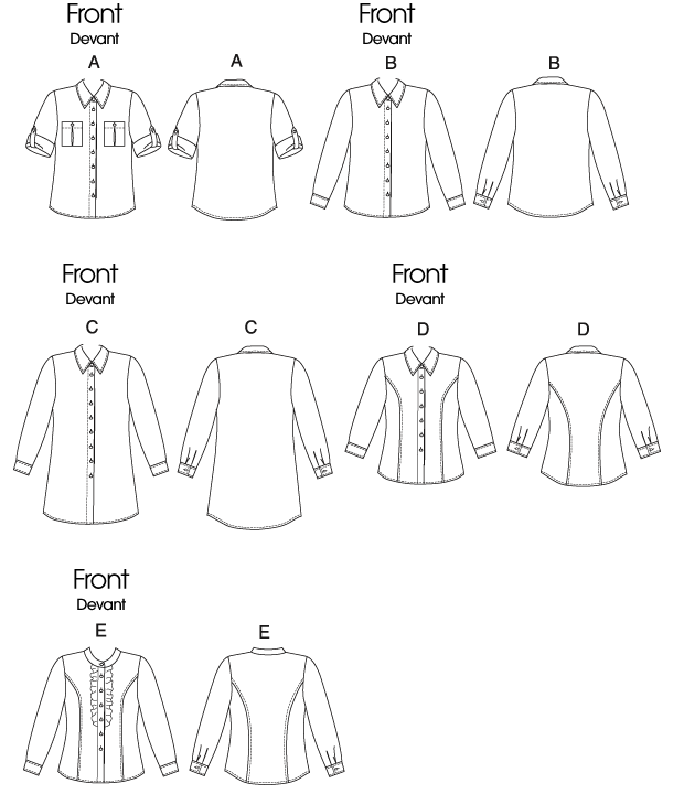Butterick 5526 Misses' Shirt sewing pattern