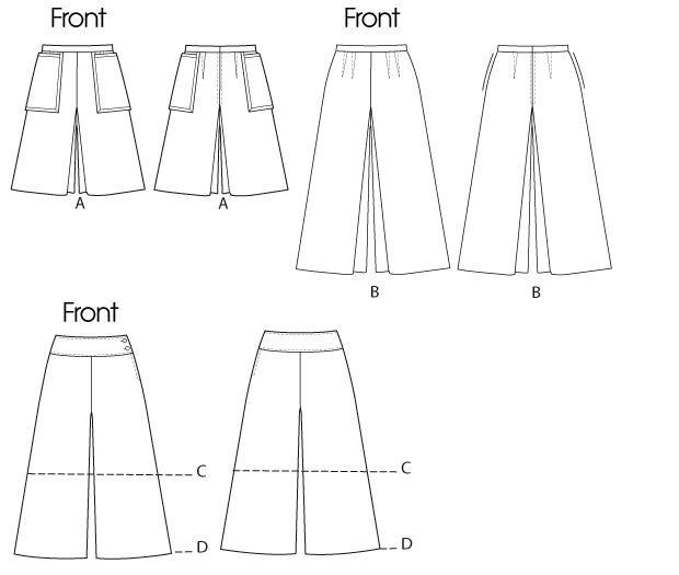 Butterick 5681 Misses' Culottes sewing pattern