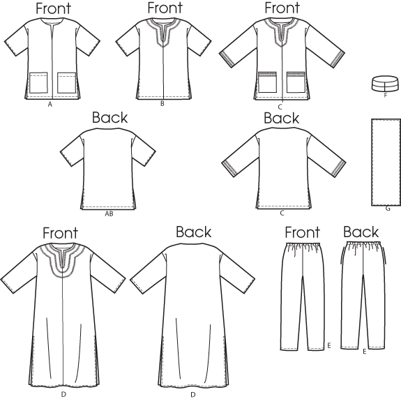 thumbnail image 2 of Butterick B5855 Misses' Tunic & Belt Sewing Pattern - Size Y (XS-S-M) 2 of 10