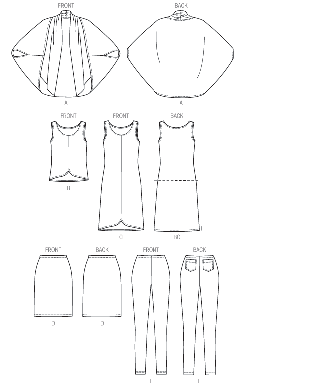 Butterick 6065 Misses' Jacket, Top, Dress, Skirt and Pants