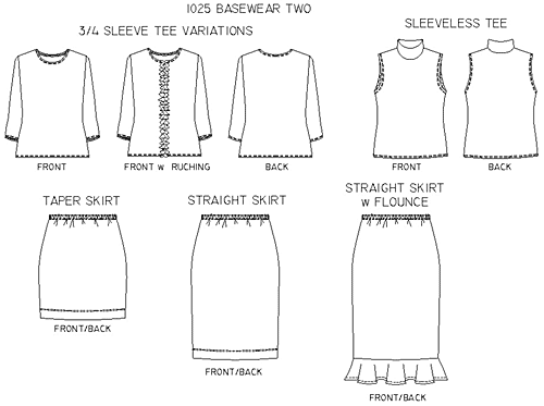 Christine Jonson 1025 BaseWear Two - Straight Skirt, Taper Skirt, & Top ...