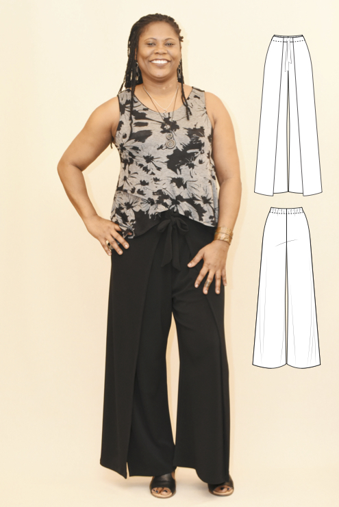 Very easy ⭐ Wrap Palazzo Pants Cutting and Sewing