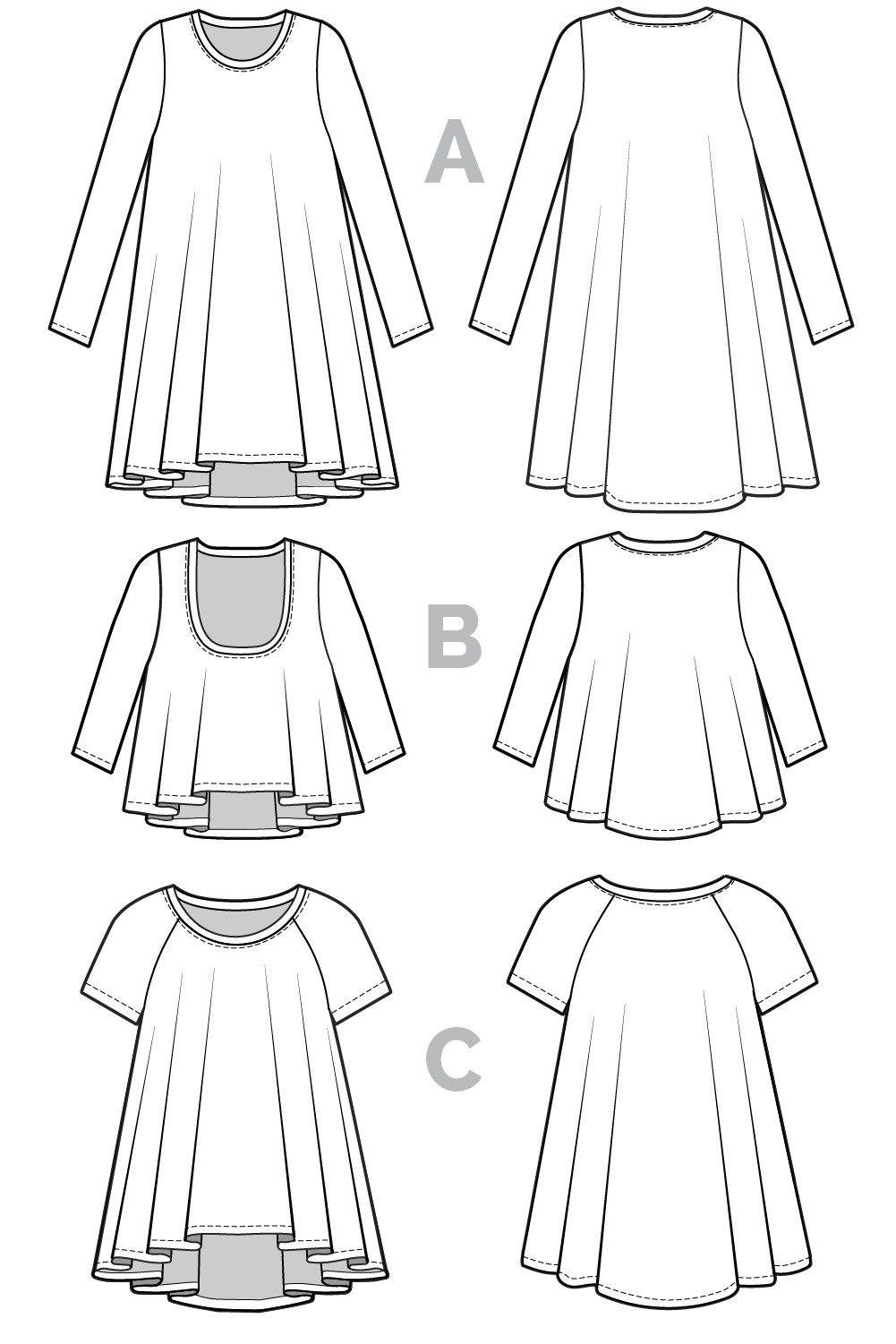 Closet Core Patterns Ebony T-Shirt and Dress