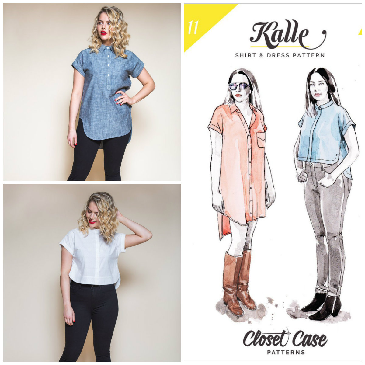 Kalle Shirt Pattern + Shirtdress Pattern