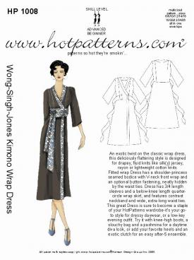 HotPatterns 1008 WSJ Kimono Wrap Dress