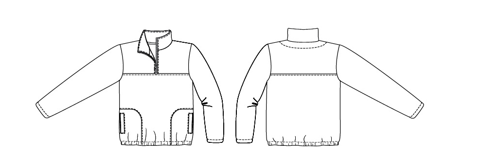 Half zipper sweater sewing pattern