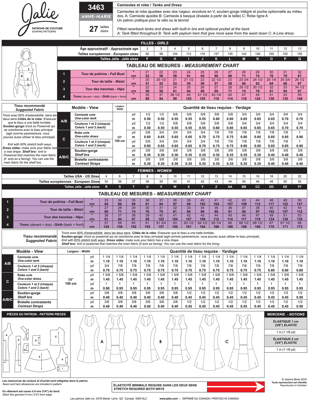 Jalie Ladies & Girls Easy Sewing Pattern 2085 Jersey Kn... Free UK P&P 
