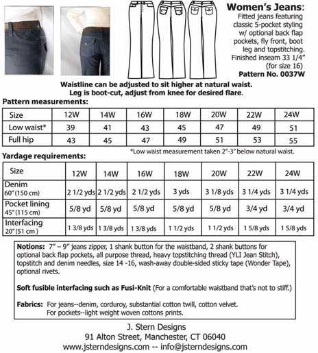 J Stern Designs 0037W Women's Jeans