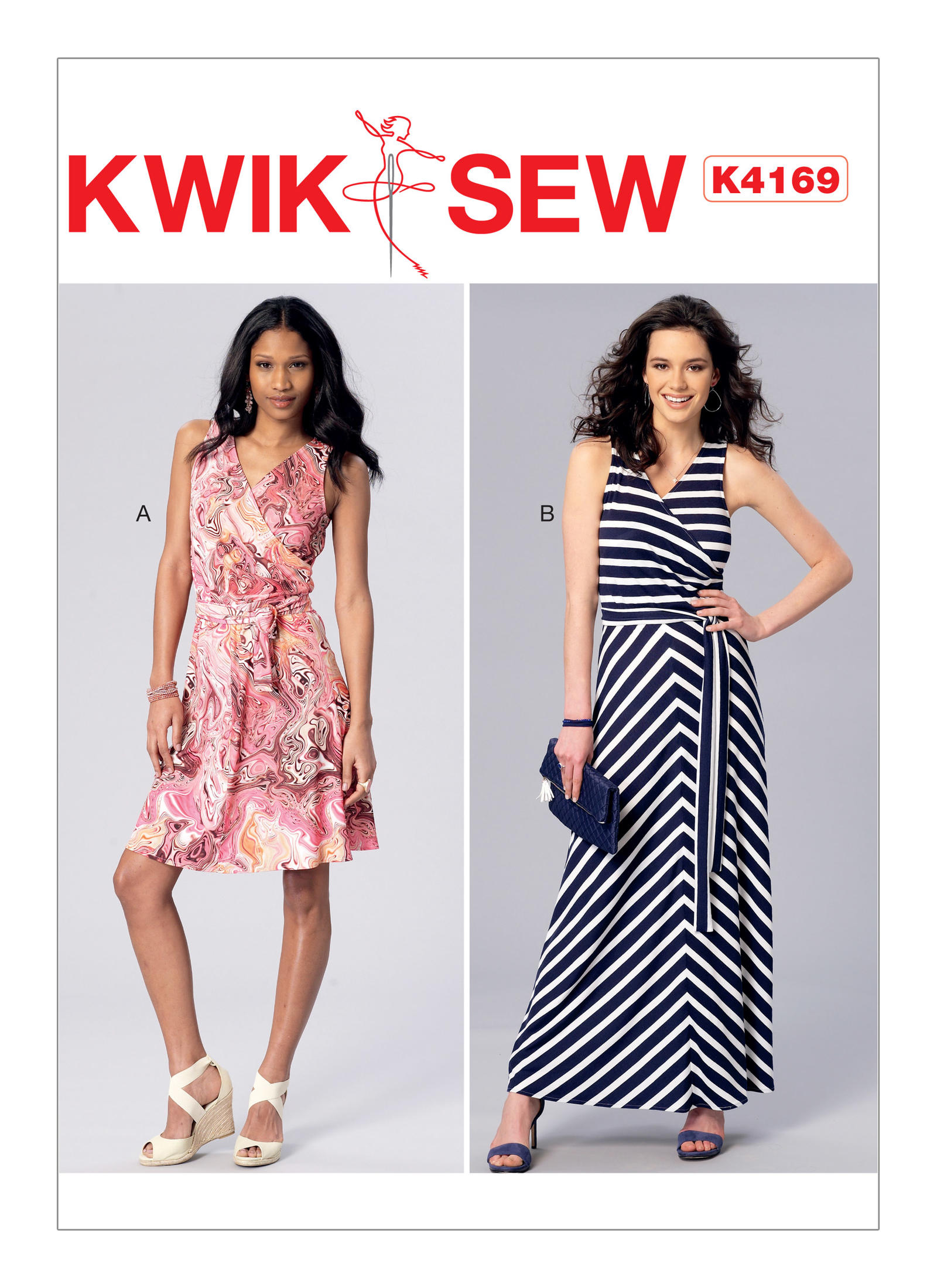 Kwik Sew 4169 Misses' Surplice, A-Line Dresses and Sash
