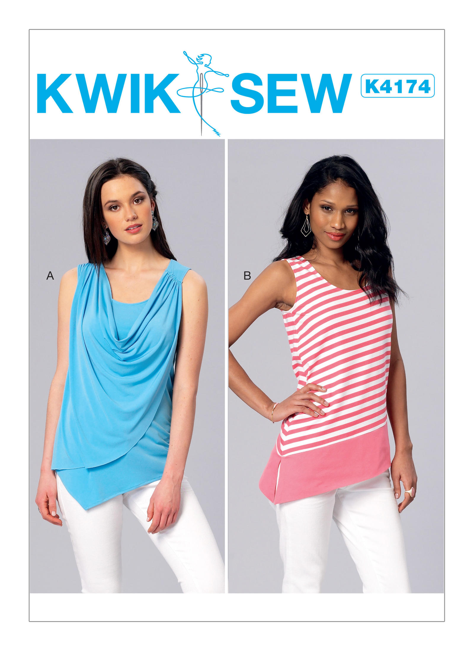 Kwik Sew 4174 Misses' Front-Drape or Banded Tank Tops