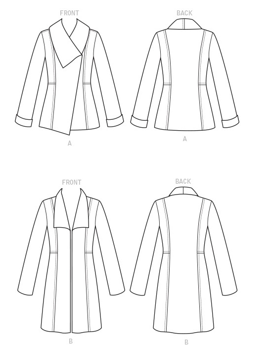 Kwik Sew 4197 Misses' Shawl Collar Jacket and Coat