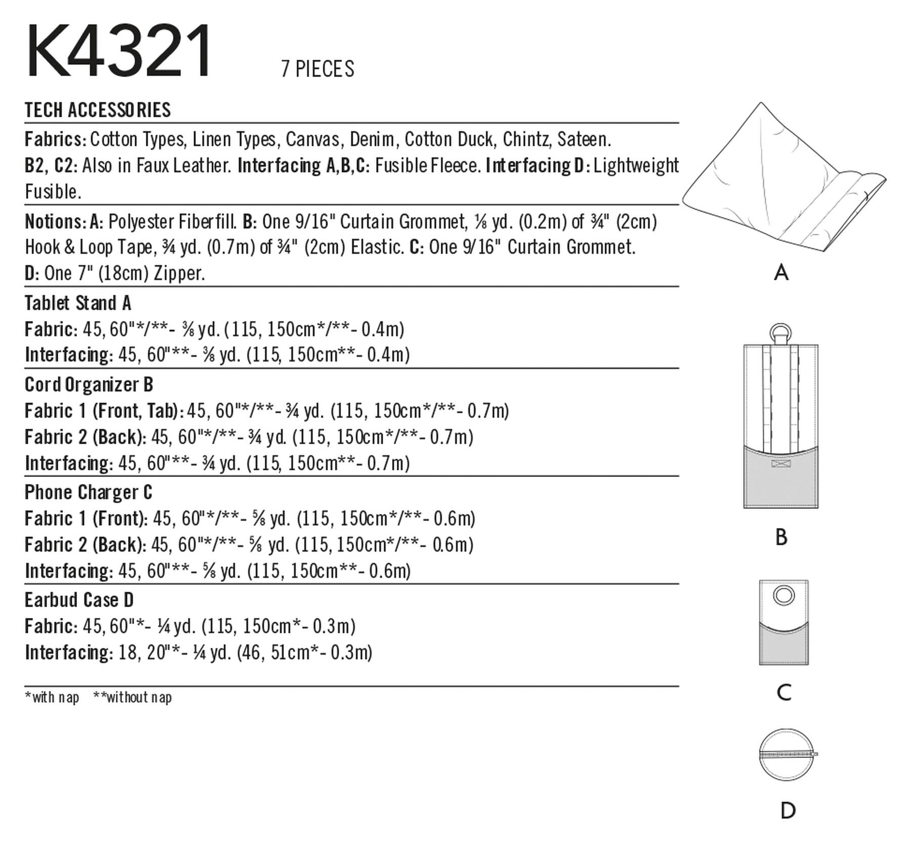 Kwik Sew 4321 Tech Accessories
