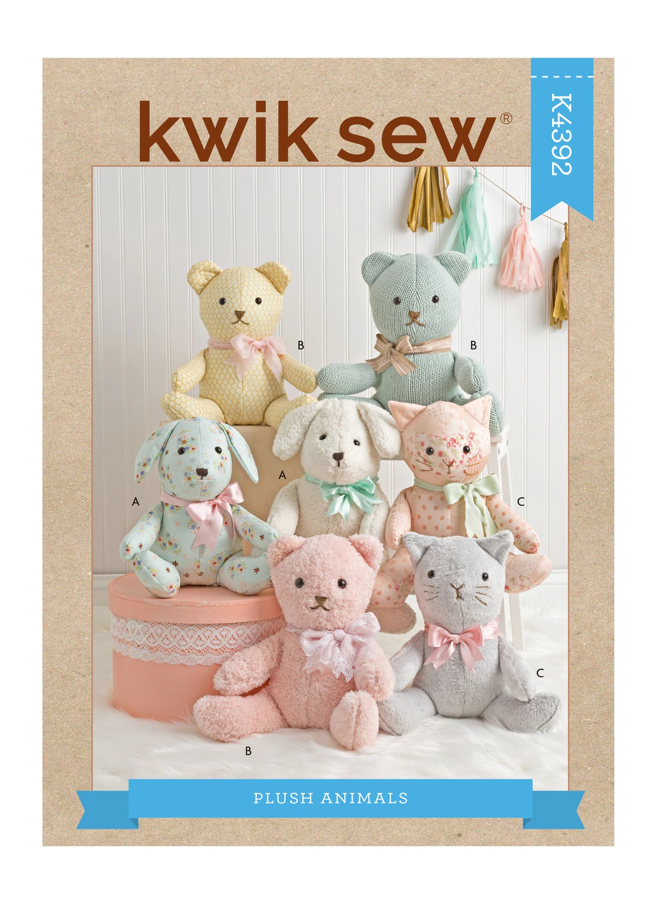Kwik Sew Sewing Pattern 0268 K268 Soft Stuffed Huggable Bear Bunny 18