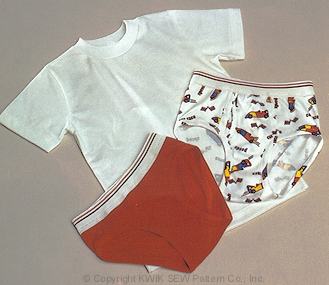 728 Kwik Sew SEWING Pattern UNCUT Boys 2 4 6 briefs underpants