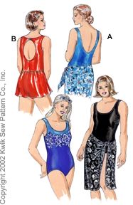 OUT OF PRINT - Pattern - Kwik Sew - Plus sizes - Swimsuits, Skirt