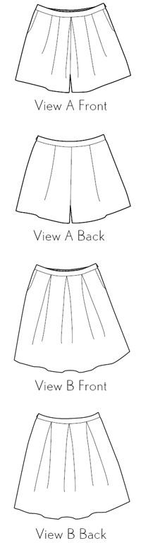 Liesl + Co. LC017SS SoHo Shorts + Skirt Downloadable Pattern