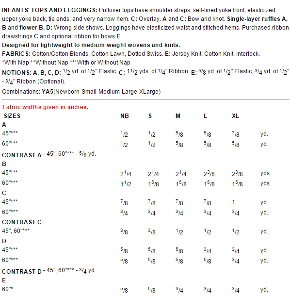 McCall's 7142 Infants' Tops and Leggings