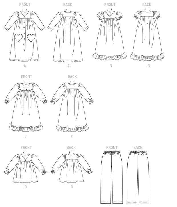 McCall's 7221 Children's/Girls' Robe, Gowns, Top and Pants