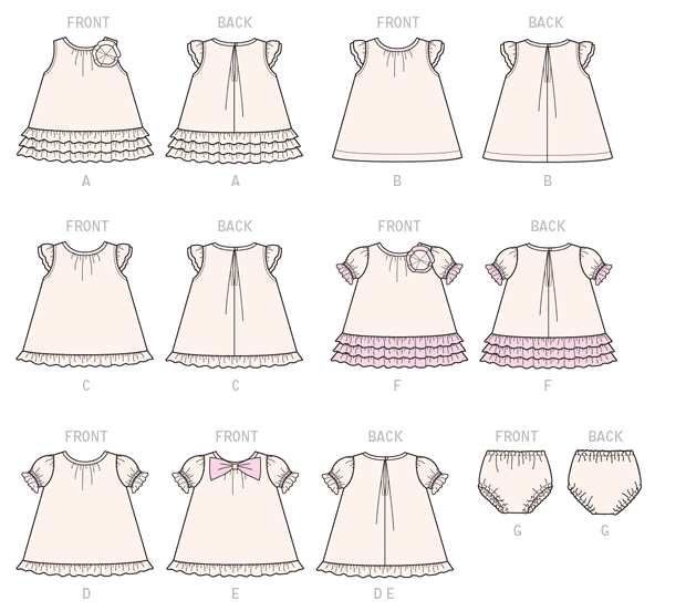 McCall's 7307 Infants' Ruffled Dresses and Panties