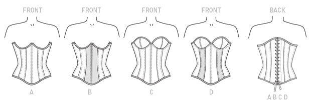 Clara Over-bust Corset Pattern with Hip Fins - Payhip