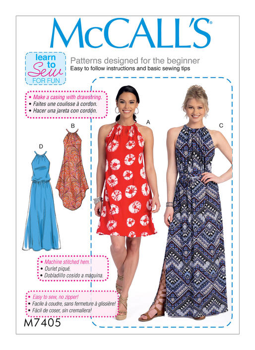 McCall's Sewing Pattern Misses' Dresses-XS-S-M 