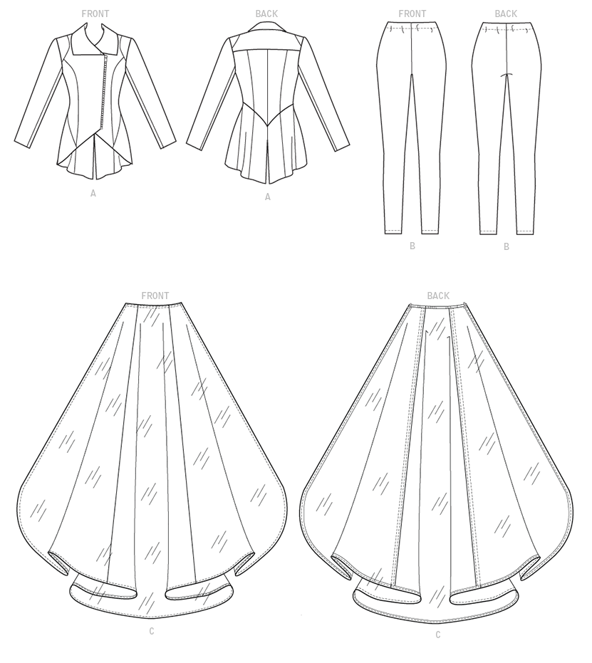 McCall's 7456 Misses' Seamed Jacket, Stirrup Leggings and Cape