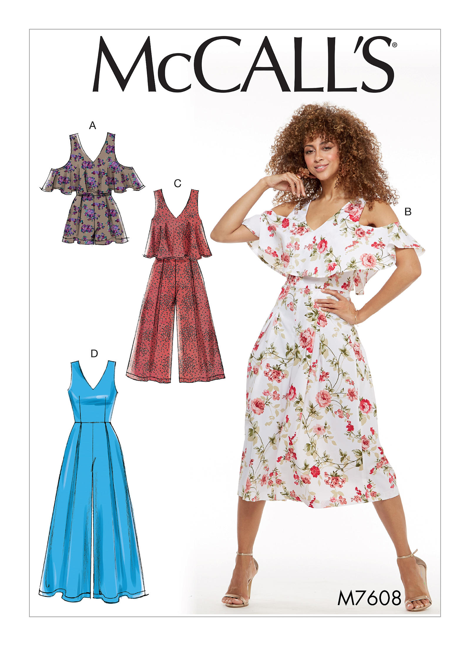 McCall's 7608 Misses' Fitted, Lined Sleeveless Romper and Jumpsuits