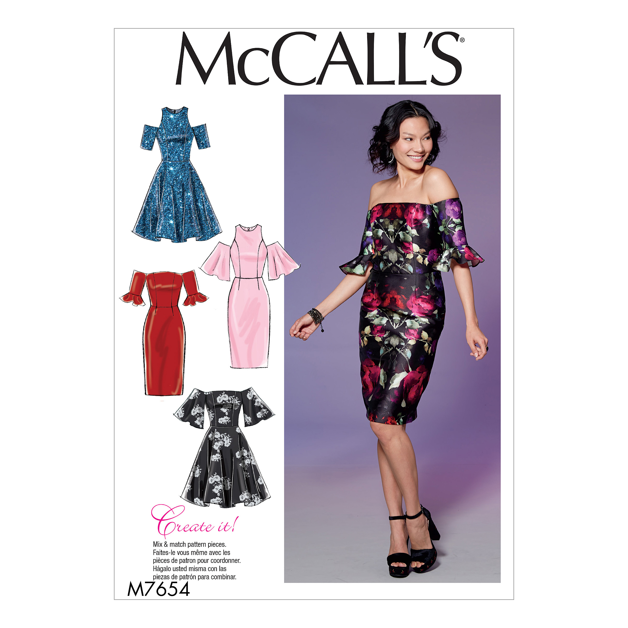 McCall's 7654 Misses'/Miss Petite Dresses with Mix-and-Match